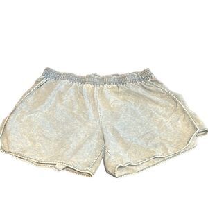 Grace & Emma Faux Denim Acid Washed Elastic Shorts